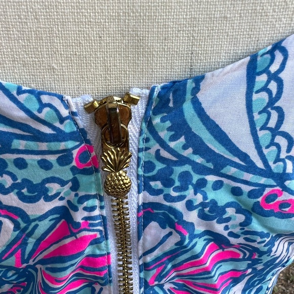 Blue and Pink Patterned Mini Dress - Picture 5 of 9